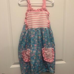 Adorable Striped and Floral Kids Dress